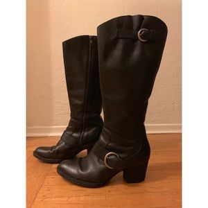 BORN Black Leather Calf Boots size 9